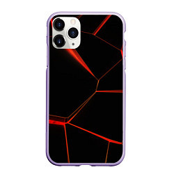 Чехол iPhone 11 Pro матовый Лава 3D, цвет: 3D-светло-сиреневый