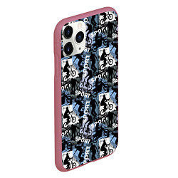 Чехол iPhone 11 Pro матовый SPORT, цвет: 3D-малиновый — фото 2
