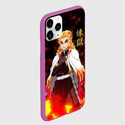 Чехол iPhone 11 Pro матовый Кёджуро Ренгоку, цвет: 3D-фиолетовый — фото 2