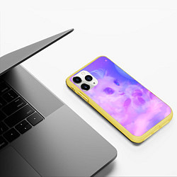 Чехол iPhone 11 Pro матовый Пони в облаках, цвет: 3D-желтый — фото 2