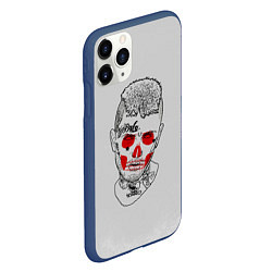 Чехол iPhone 11 Pro матовый Череп Лил Пипа, цвет: 3D-тёмно-синий — фото 2