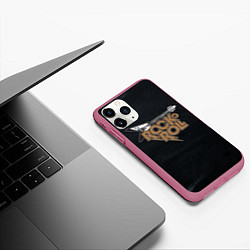 Чехол iPhone 11 Pro матовый Rock n Roll Гитара, цвет: 3D-малиновый — фото 2