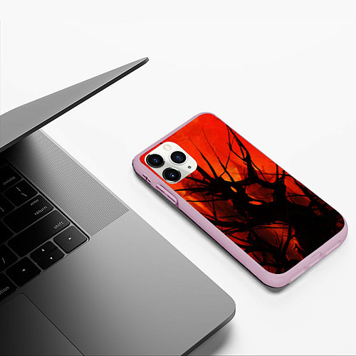 Чехол iPhone 11 Pro матовый ДРЕВО ХАОС 3D / 3D-Розовый – фото 3