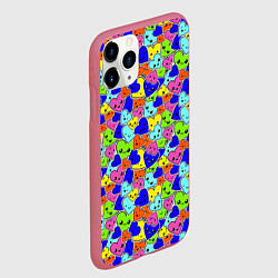 Чехол iPhone 11 Pro матовый Сердечки, цвет: 3D-малиновый — фото 2