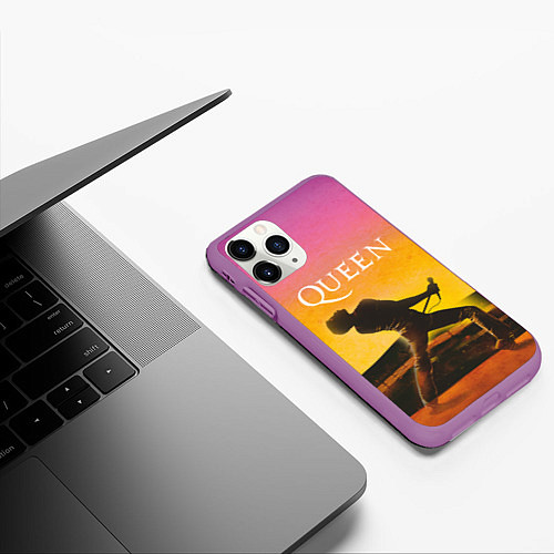 Чехол iPhone 11 Pro матовый Queen Freddie Mercury Z / 3D-Фиолетовый – фото 3