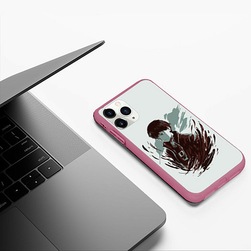 Чехол iPhone 11 Pro матовый ТОБИО КАГЕЯМА / 3D-Малиновый – фото 3