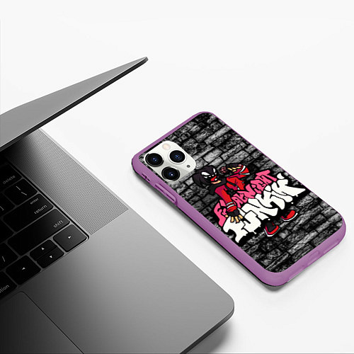 Чехол iPhone 11 Pro матовый Friday Night Funkin A G O T I / 3D-Фиолетовый – фото 3