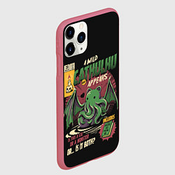 Чехол iPhone 11 Pro матовый Кот Ктулху, цвет: 3D-малиновый — фото 2
