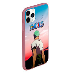 Чехол iPhone 11 Pro матовый Ророноа Зоро эпичный One Piece, цвет: 3D-малиновый — фото 2