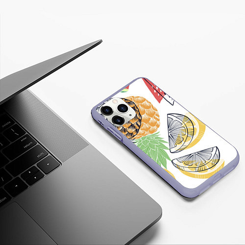 Чехол iPhone 11 Pro матовый Сочное настроение / 3D-Светло-сиреневый – фото 3