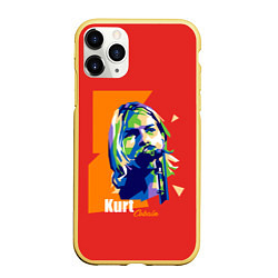 Чехол iPhone 11 Pro матовый Kurt Cobain, цвет: 3D-желтый