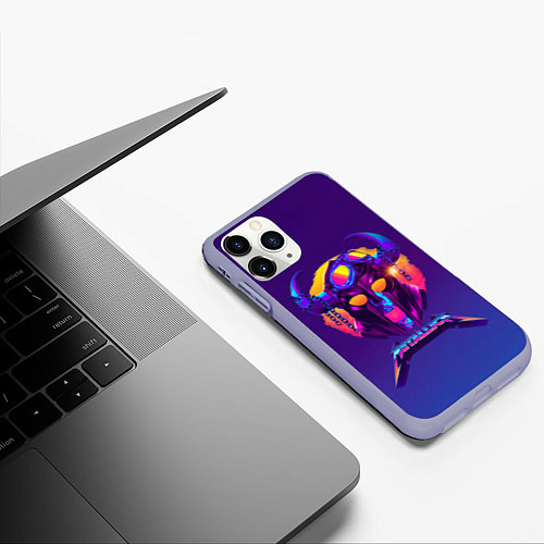 Чехол iPhone 11 Pro матовый Metallica Neon / 3D-Светло-сиреневый – фото 3