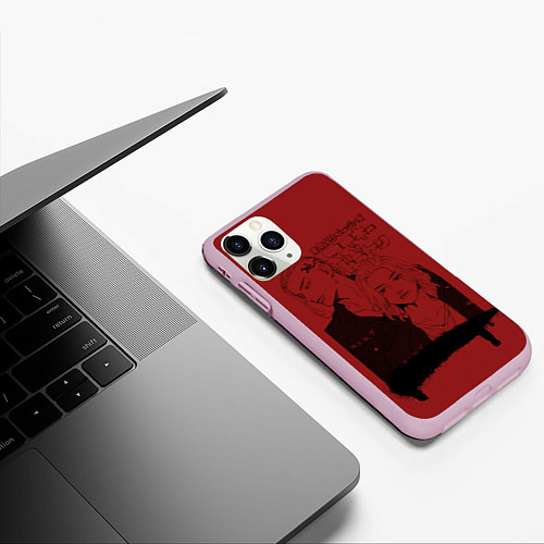 Чехол iPhone 11 Pro матовый Токийские мстители anime / 3D-Розовый – фото 3