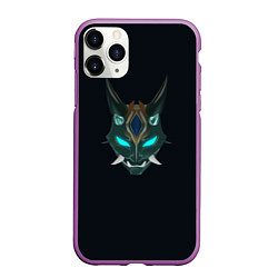 Чехол iPhone 11 Pro матовый Genshin Impact - Xiao, цвет: 3D-фиолетовый