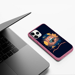 Чехол iPhone 11 Pro матовый Воодушевленный рыцарь, цвет: 3D-малиновый — фото 2