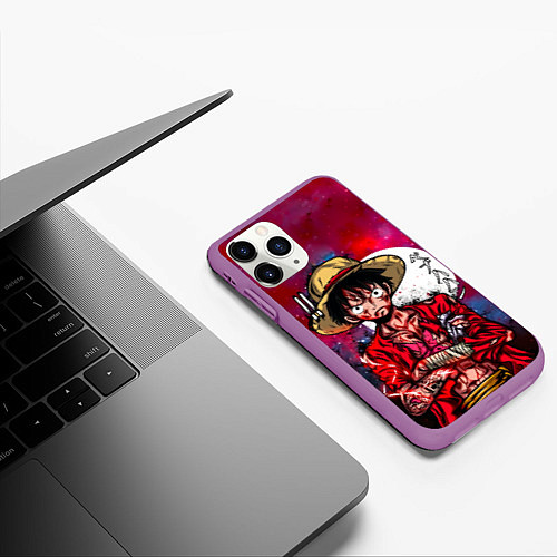 Чехол iPhone 11 Pro матовый Луффи One Piece Большой куш / 3D-Фиолетовый – фото 3