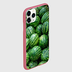 Чехол iPhone 11 Pro матовый Арбузы, цвет: 3D-малиновый — фото 2