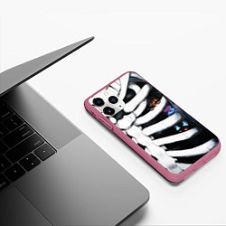 Чехол iPhone 11 Pro матовый SANS AND FRISK, цвет: 3D-малиновый — фото 2