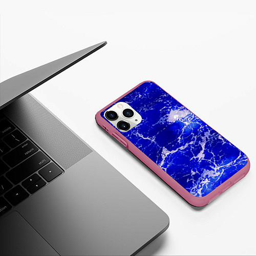 Чехол iPhone 11 Pro матовый Морские волны! / 3D-Малиновый – фото 3