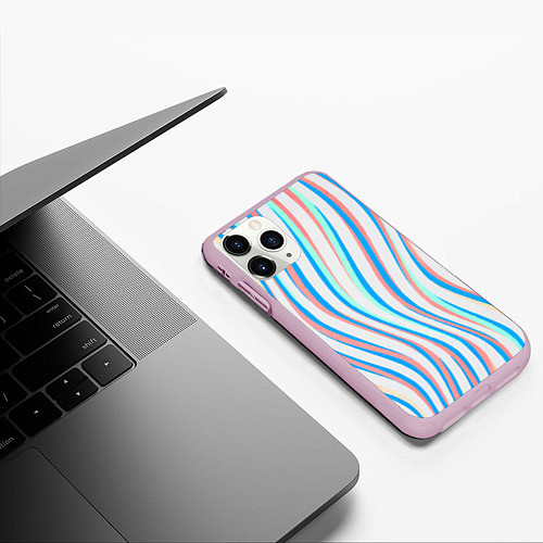 Чехол iPhone 11 Pro матовый Морская Лагуна! / 3D-Розовый – фото 3