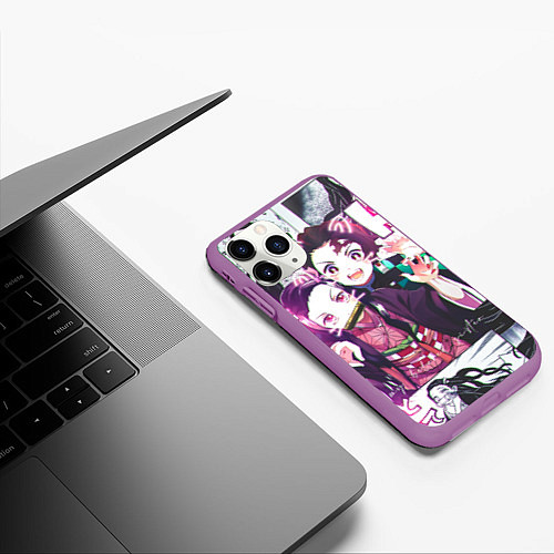 Чехол iPhone 11 Pro матовый Семья Камадо / 3D-Фиолетовый – фото 3