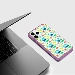 Чехол iPhone 11 Pro матовый DINOSAUR, цвет: 3D-фиолетовый — фото 2