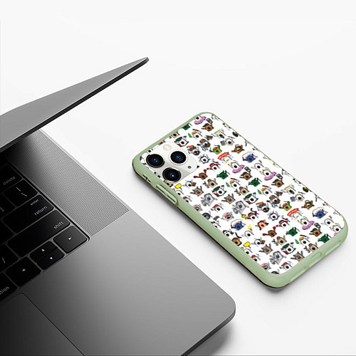 Чехол iPhone 11 Pro матовый Ничоси / 3D-Салатовый – фото 3