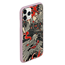 Чехол iPhone 11 Pro матовый Китайский Дракон, China Dragon, цвет: 3D-розовый — фото 2