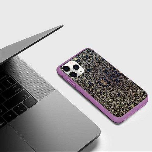 Чехол iPhone 11 Pro матовый ПерсидСкие Узоры / 3D-Фиолетовый – фото 3