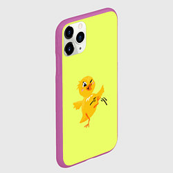Чехол iPhone 11 Pro матовый Яркий цыпленок, цвет: 3D-фиолетовый — фото 2