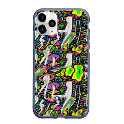 Чехол iPhone 11 Pro матовый Психоделика Абстракция, цвет: 3D-серый