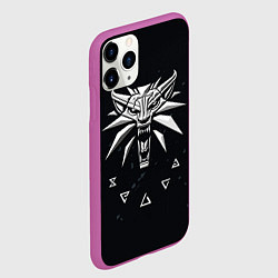 Чехол iPhone 11 Pro матовый THE WITCHER СЕРЫЙ ЛОГОТИП, цвет: 3D-фиолетовый — фото 2