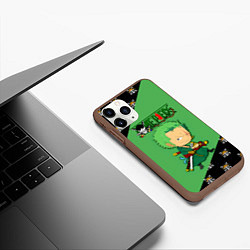 Чехол iPhone 11 Pro матовый Ророноа Зоро One Piece Большой куш, цвет: 3D-коричневый — фото 2