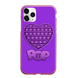 Чехол iPhone 11 Pro матовый POP it ПОП ит СЕРДЦЕ, цвет: 3D-малиновый