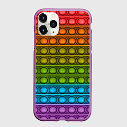 Чехол iPhone 11 Pro матовый ИГРУШКА POP it, цвет: 3D-фиолетовый