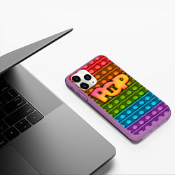 Чехол iPhone 11 Pro матовый POP it ПУПЫРКА, цвет: 3D-фиолетовый — фото 2