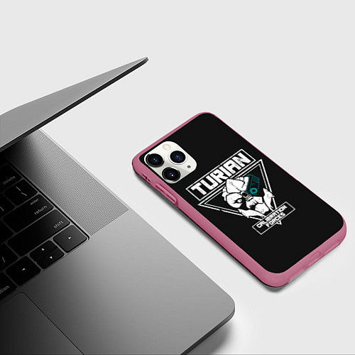 Чехол iPhone 11 Pro матовый Турианец / 3D-Малиновый – фото 3