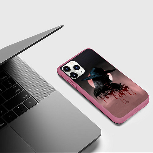 Чехол iPhone 11 Pro матовый Blind Hunter / 3D-Малиновый – фото 3
