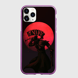 Чехол iPhone 11 Pro матовый Красная луна, цвет: 3D-фиолетовый
