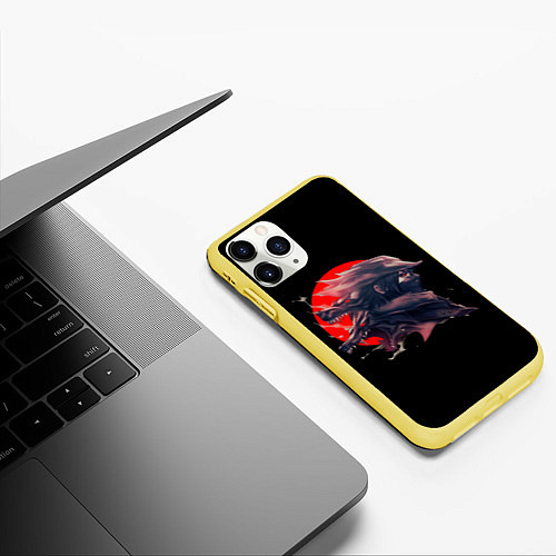 Чехол iPhone 11 Pro матовый Wolfborn / 3D-Желтый – фото 3
