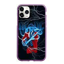 Чехол iPhone 11 Pro матовый ACDC Z, цвет: 3D-фиолетовый