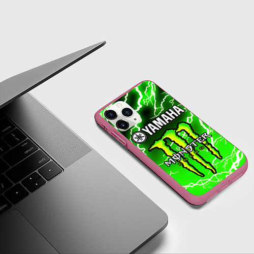 Чехол iPhone 11 Pro матовый YAMAHA X MONSTER SPORT / 3D-Малиновый – фото 3