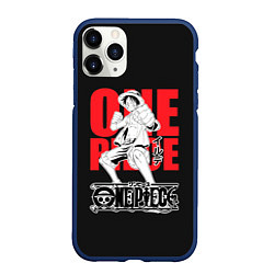 Чехол iPhone 11 Pro матовый One Piece Luffy, цвет: 3D-тёмно-синий