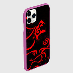 Чехол iPhone 11 Pro матовый ТАТУИРОВКА ДРАКЕНА, цвет: 3D-фиолетовый — фото 2