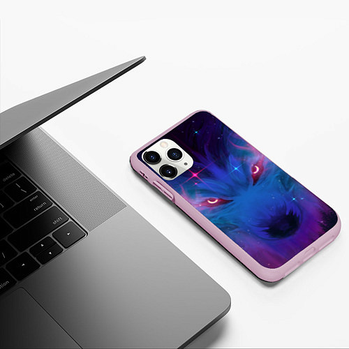 Чехол iPhone 11 Pro матовый Космо Волк / 3D-Розовый – фото 3