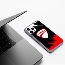 Чехол iPhone 11 Pro матовый DUCATI ДУКАТИ БРЫЗГИ, цвет: 3D-серый — фото 2