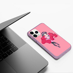 Чехол iPhone 11 Pro матовый Аниме Девушка Любовь, цвет: 3D-сиреневый — фото 2