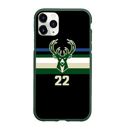 Чехол iPhone 11 Pro матовый Milwaukee Bucks форма Крис Миддлтон, цвет: 3D-темно-зеленый