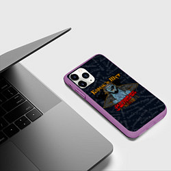 Чехол iPhone 11 Pro матовый Мертвый пират Король и шут КиШ Z, цвет: 3D-фиолетовый — фото 2