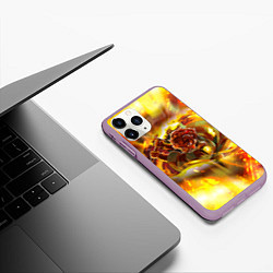 Чехол iPhone 11 Pro матовый Огненный Танджиро Камадо Танджиро Камадо Я, цвет: 3D-сиреневый — фото 2